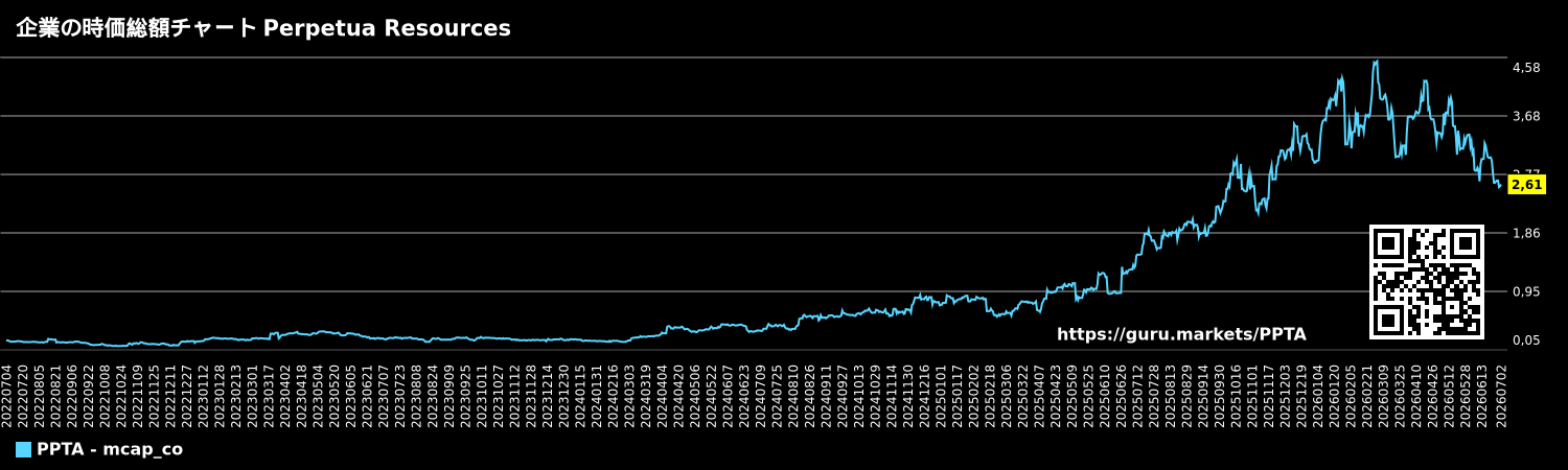 企業の時価総額チャート Perpetua Resources